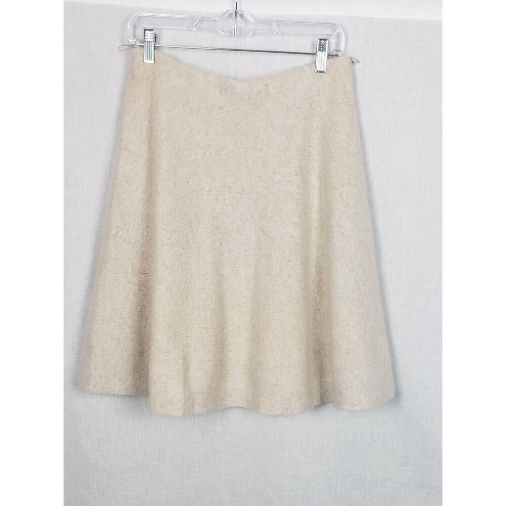 Vince A Line Knit Skirt Beige Wool Cashmere Blend S Quiet Luxury Old Money Fall